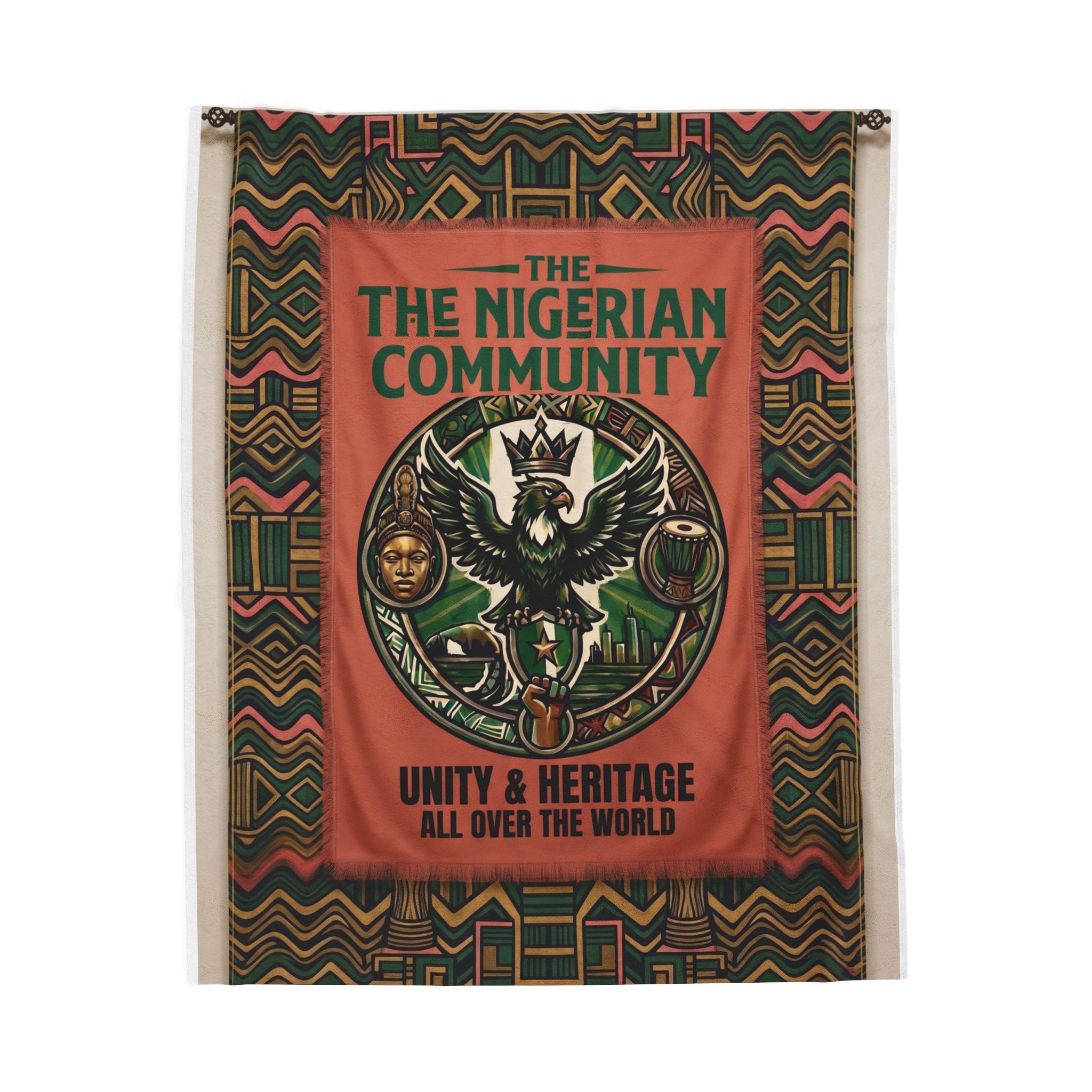 Premium Afrocentric Heritage Blanket: Intricate Nigerian "Unity & Heritage" Design on Ultra-Soft Velveteen - Image 5