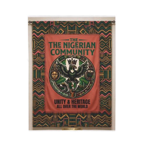 Premium Afrocentric Heritage Blanket: Intricate Nigerian "Unity & Heritage" Design on Ultra-Soft Velveteen