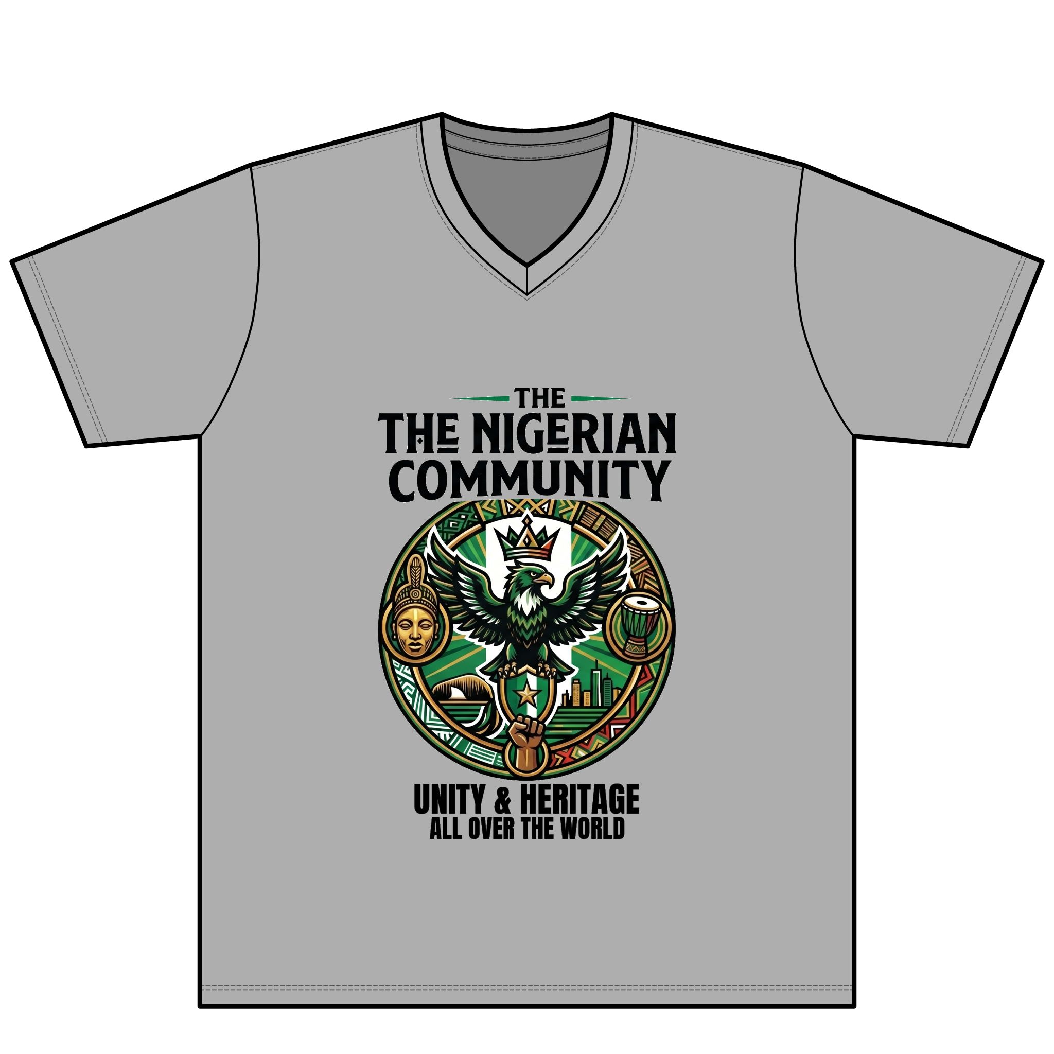 The Diaspora Crown Shield V-Neck Tee - Image 6