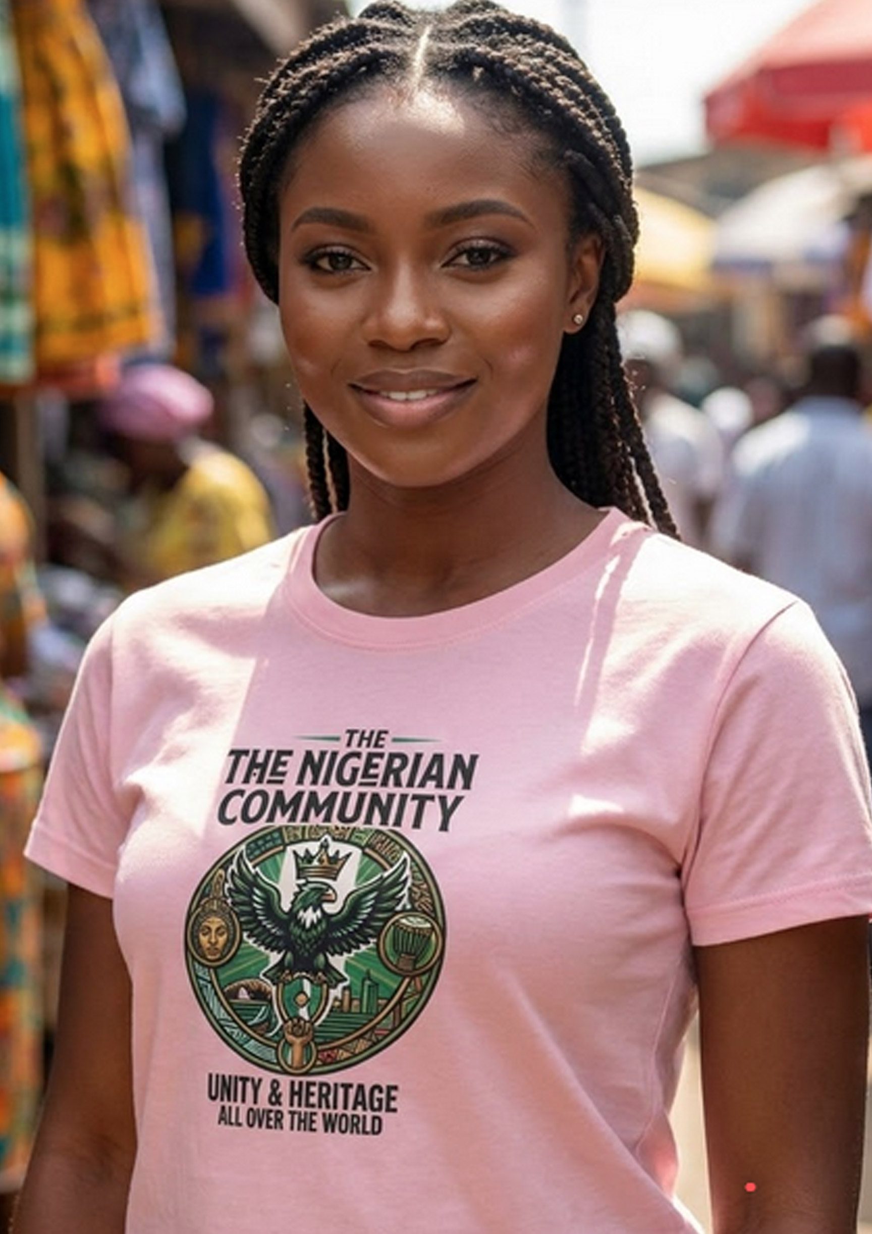 nigerian female model - unity and heritage shirt
